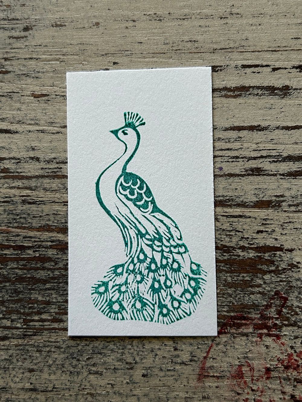 vintage style peacock hand carved rubber stamp