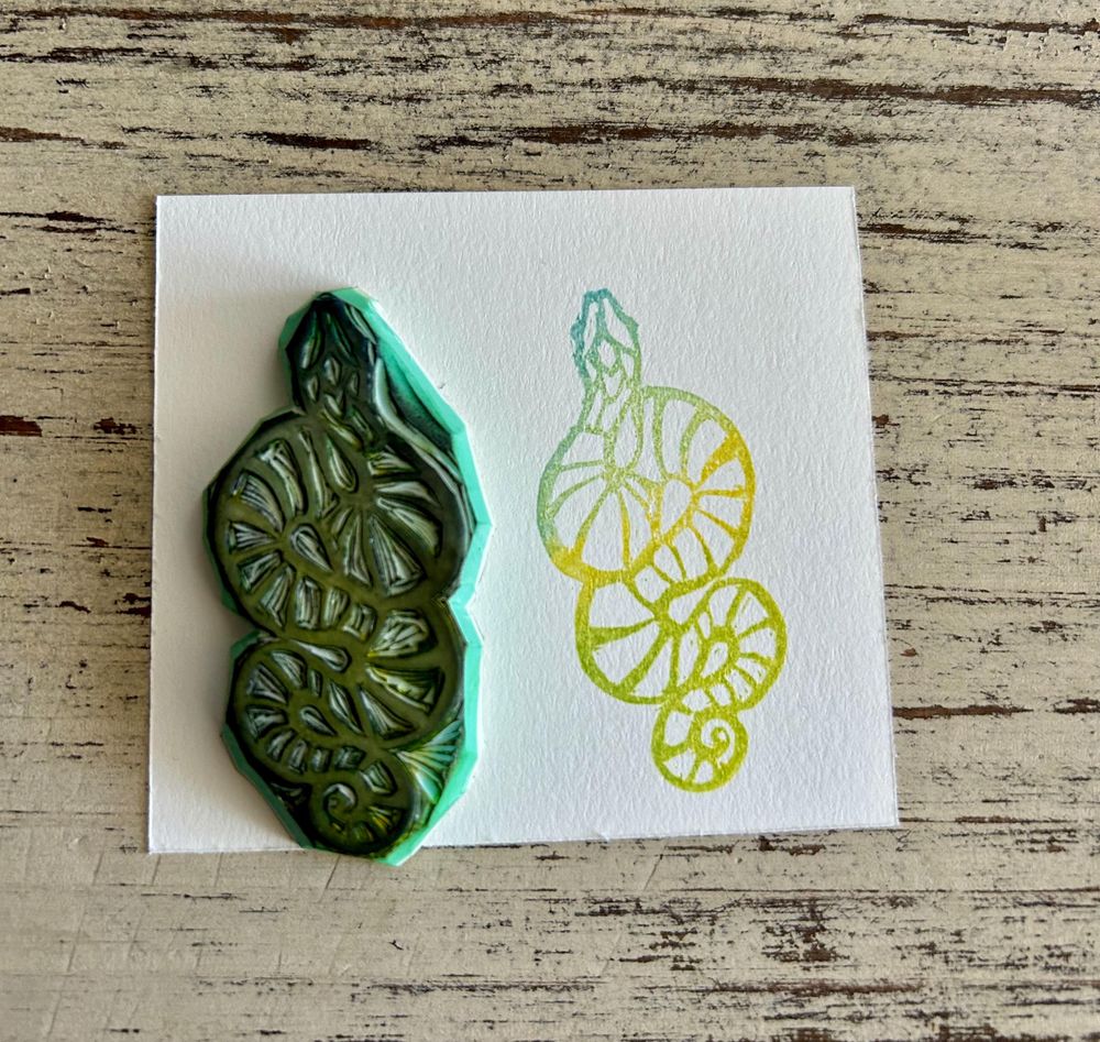 Year of The Snake hand carved rubber stamp